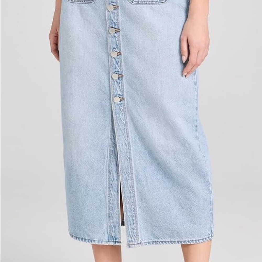 ROLLA'S Light Wash Denim Midi Skirt